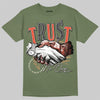 Jordan 3 “Medium Olive” aka “Family Affair” DopeSkill T-Shirt Trust No One Graphic Streetwear - Military Green