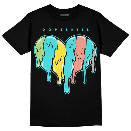 New Balance 9060 “Cyan Burst” DopeSkill T-Shirt Slime Drip Heart Graphic Streetwear - Black