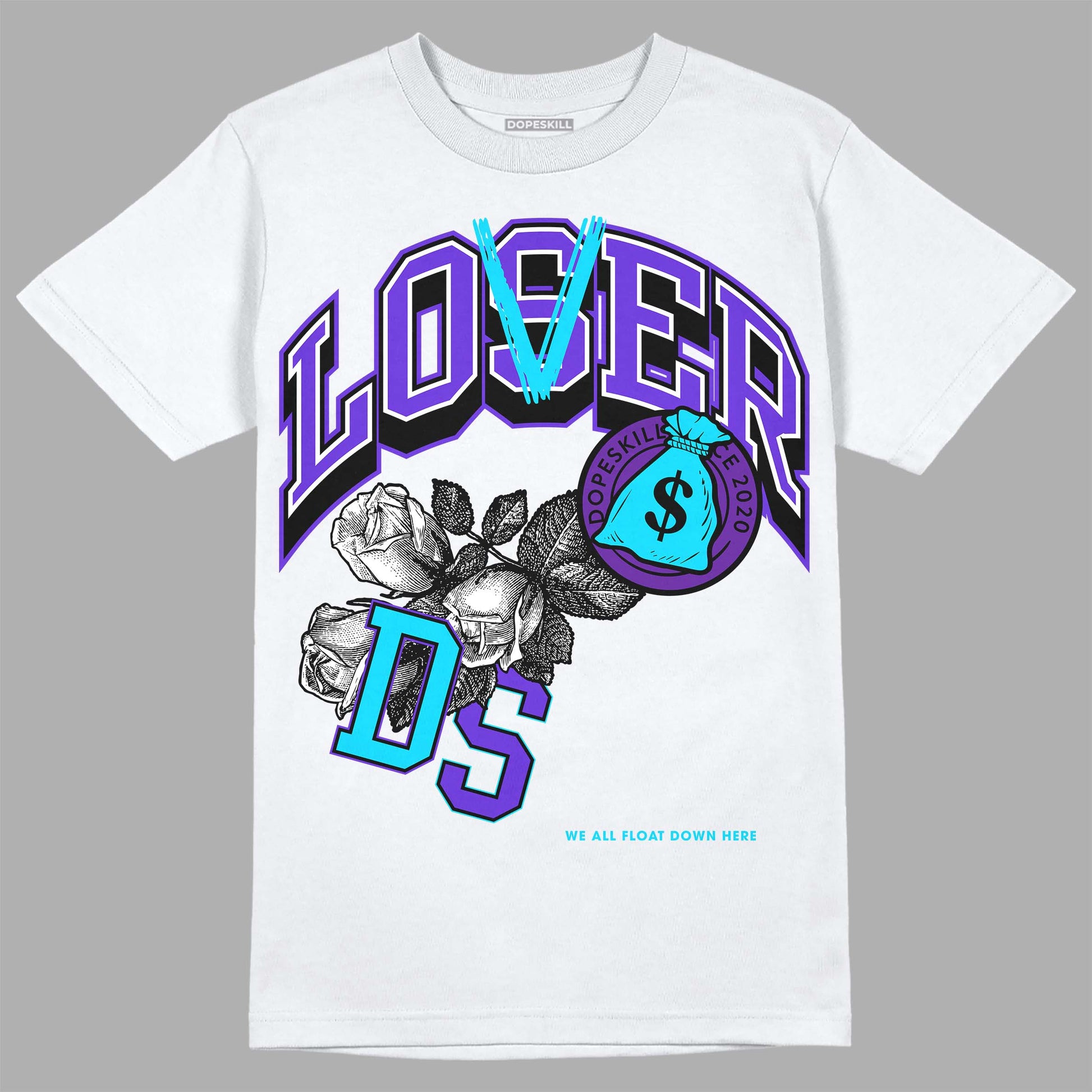 Jordan 6 "Aqua" DopeSkill T-Shirt Loser Lover Graphic Streetwear - White 