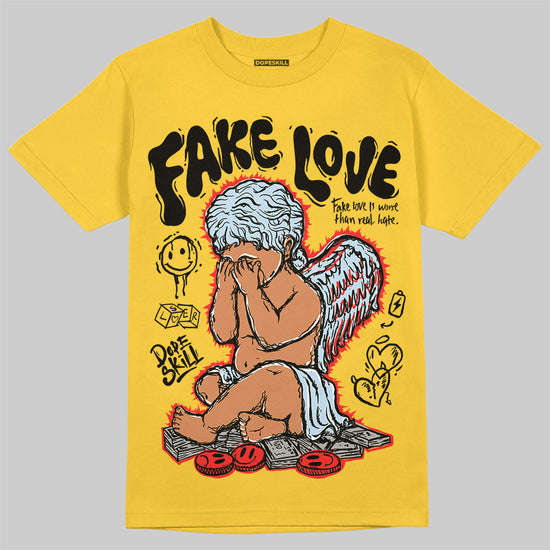 Jordan 6 “Yellow Ochre” DopeSkill Yellow  T-Shirt New Fake Love Graphic Streetwear