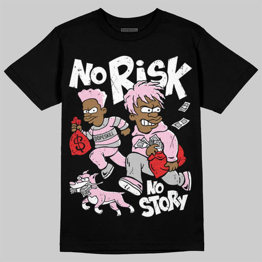Awake NY x Air Jordan 5 Arctic Pink DopeSkill T-Shirt No Risk No Story Graphic Streetwear - Black