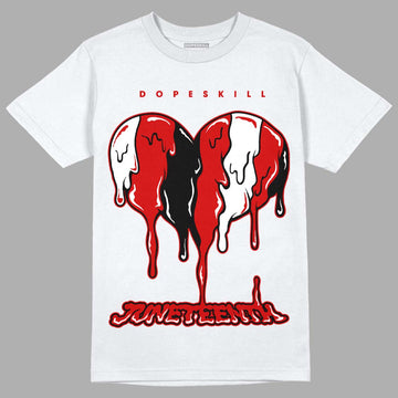 Jordan 1 Retro Low "Black Toe" DopeSkill T-Shirt Juneteenth Heart Graphic Streetwear - White