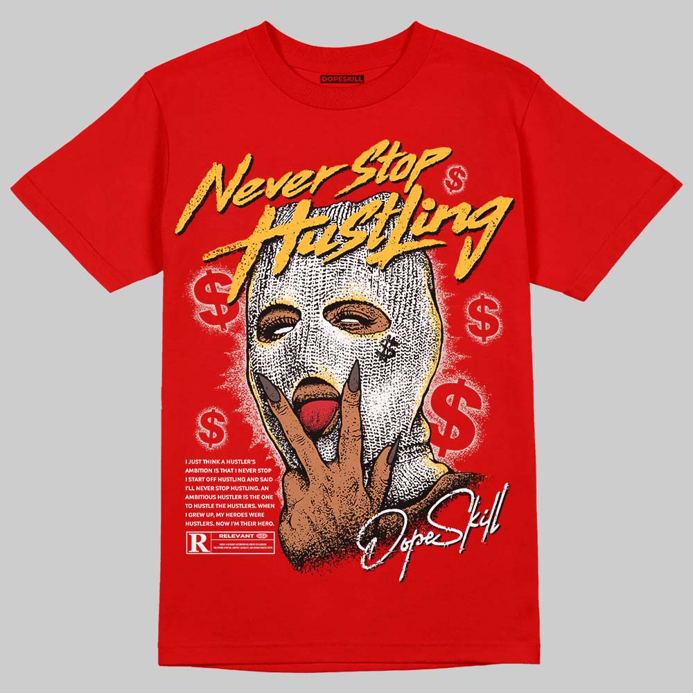 Adidas Samba OG Cloud White Better Scarlet Supplier Colour DopeSkill T-Shirt Never Stop Hustling Graphic Streetwear - Red