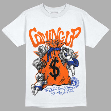 Dunk Low Futura Orange Blaze DopeSkill T-Shirt Money Bag Coming Up Graphic Streetwear - White