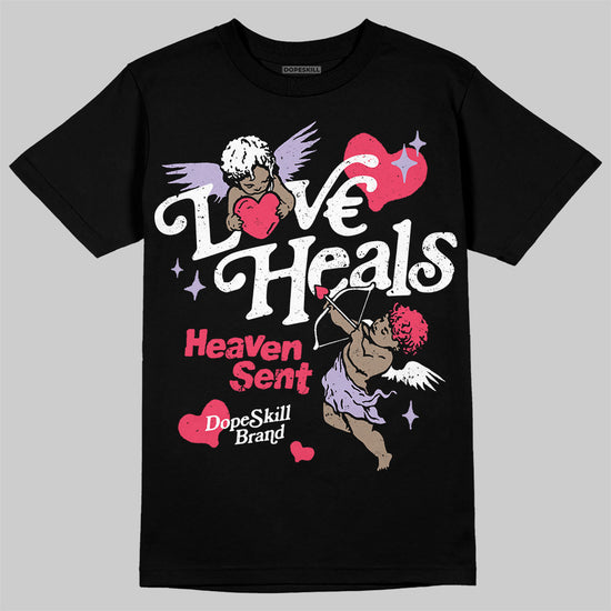 Jordan 5 Low “Peanut Butter Jelly” DopeSkill T-Shirt New Love Heals Graphic Streetwear - Black