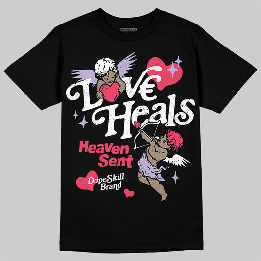 Jordan 5 Low “Peanut Butter Jelly” DopeSkill T-Shirt New Love Heals Graphic Streetwear - Black