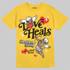 Jordan 5 'Tokyo' DopeSkill T-Shirt New Love Heals Graphic Streetwear - Gold