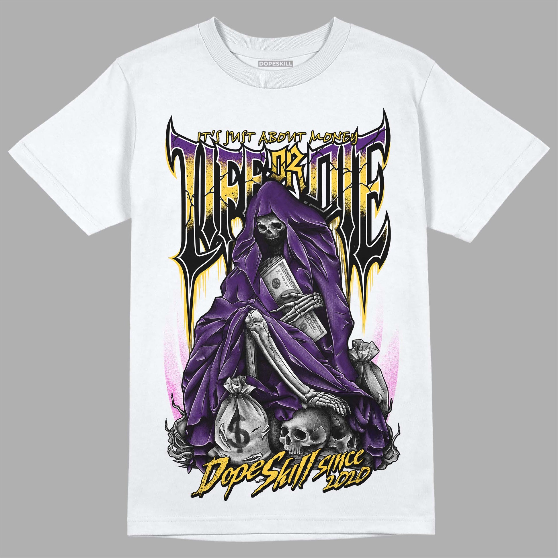 Jordan 12 “Field Purple” DopeSkill T-Shirt Life or Die Graphic Streetwear - White