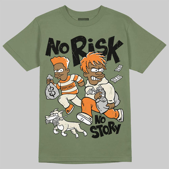 Jordan 4 Retro OG SP Undefeated (2025) DopeSkill T-Shirt No Risk No Story Graphic Streetwear - Military Green