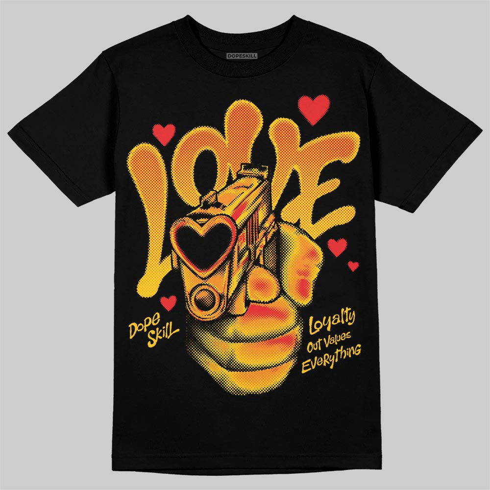 Yellow Sneakers DopeSkill T-Shirt Love Shot Graphic Streetwear - black