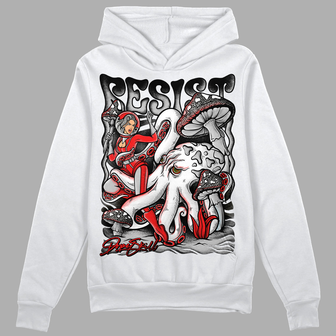 Jordan Spizike Low Bred DopeSkill Hoodie Sweatshirt Resist Graphic Streetwear - White 