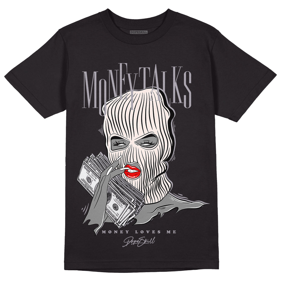 Jordan 2 Cement Grey DopeSkill T-Shirt Money Talks Graphic Streetwear - Black