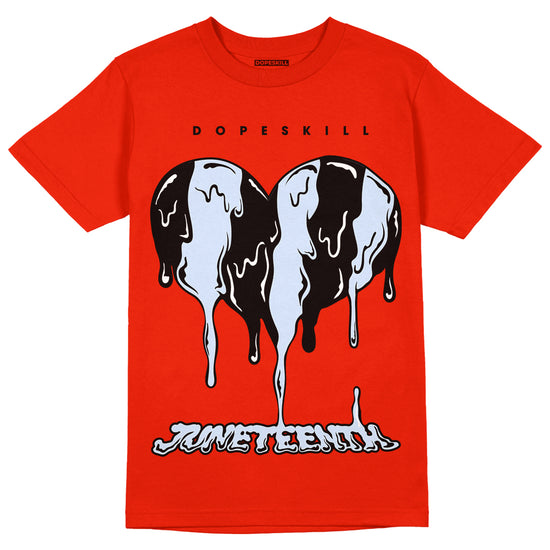 Jordan 6 Retro Toro Bravo DopeSkill Varsity Red T-shirt Juneteenth Heart Graphic Streetwear