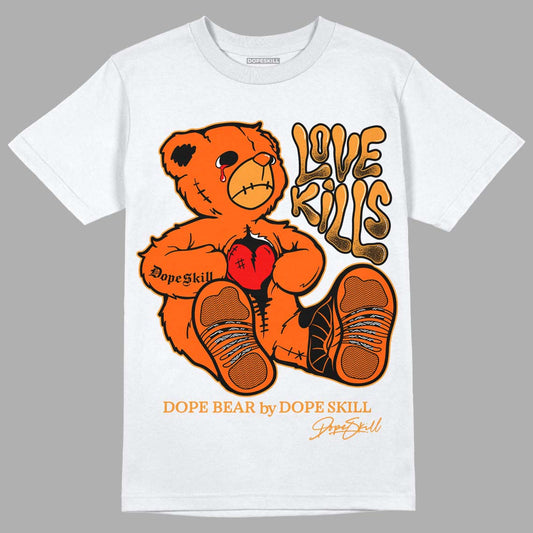 Jordan 12 Retro Brilliant Orange DopeSkill T-Shirt Love Kills Graphic Streetwear - White