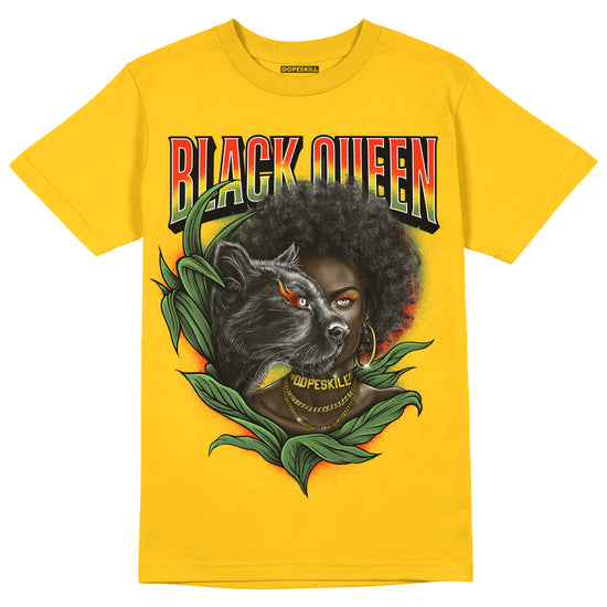 Yellow Sneakers DopeSkill Gold T-shirt New Black Queen Graphic Streetwear