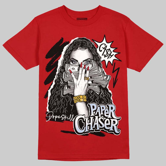Jordan 5 Retro Fire Red Black Tongue (2025) DopeSkill T-Shirt NPC Graphic Streetwear - Red