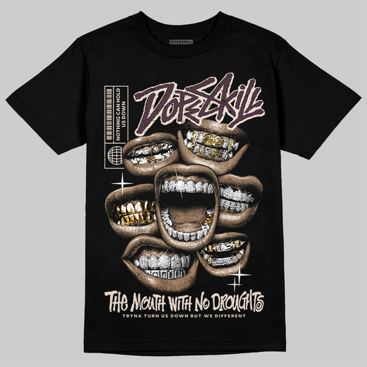 Adidas Samba OG Maroon Gold Metallic DopeSkill T-Shirt The Mouth With No Droughts Graphic Streetwear - black