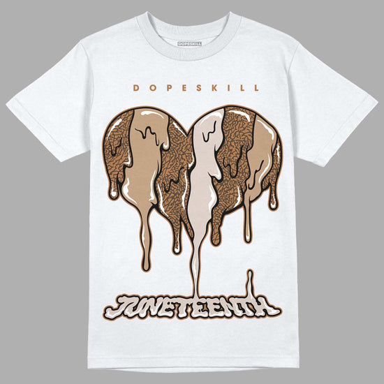 Jordan 3 Retro Palomino DopeSkill T-Shirt Juneteenth Heart Graphic Streetwear - White