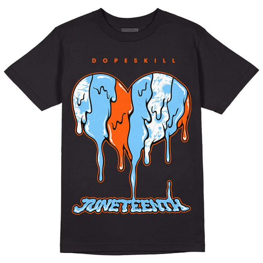 Dunk Low Futura University Blue DopeSkill T-Shirt Juneteenth Heart Graphic Streetwear - Black