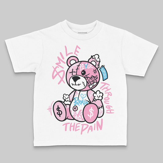 Jordan 12 GS “Pearl Pink” DopeSkill Toddler Kids T-shirt Smile Through The Pain Graphic Streetwear - White