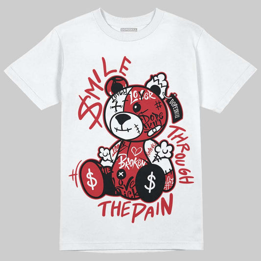 Jordan 1 Low OG "Chicago" DopeSkill T-Shirt Smile Through The Pain Graphic Streetwear  White