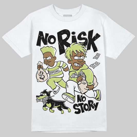 Jordan 5 “Luminous Green” DopeSkill T-Shirt No Risk No Story Graphic Streetwear - White 