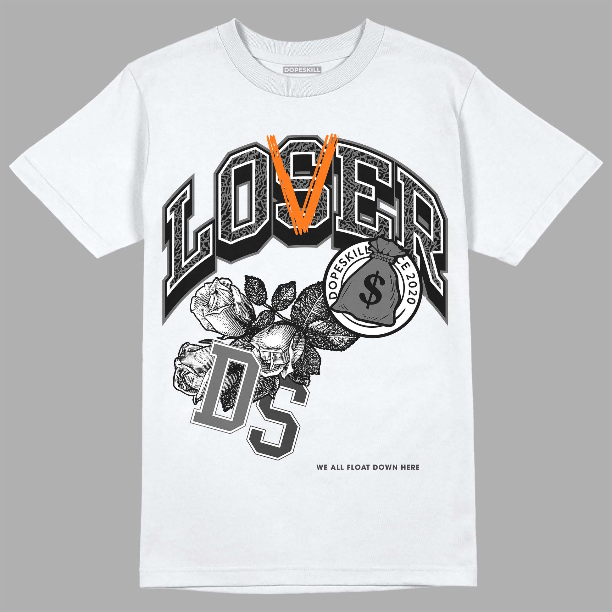 Jordan 3 Retro 'Fear Pack' DopeSkill T-Shirt Loser Lover Graphic Streetwear - White