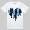 Jordan 5 Black University Blue DopeSkill T-Shirt Slime Drip Heart Graphic Streetwear - WHite 