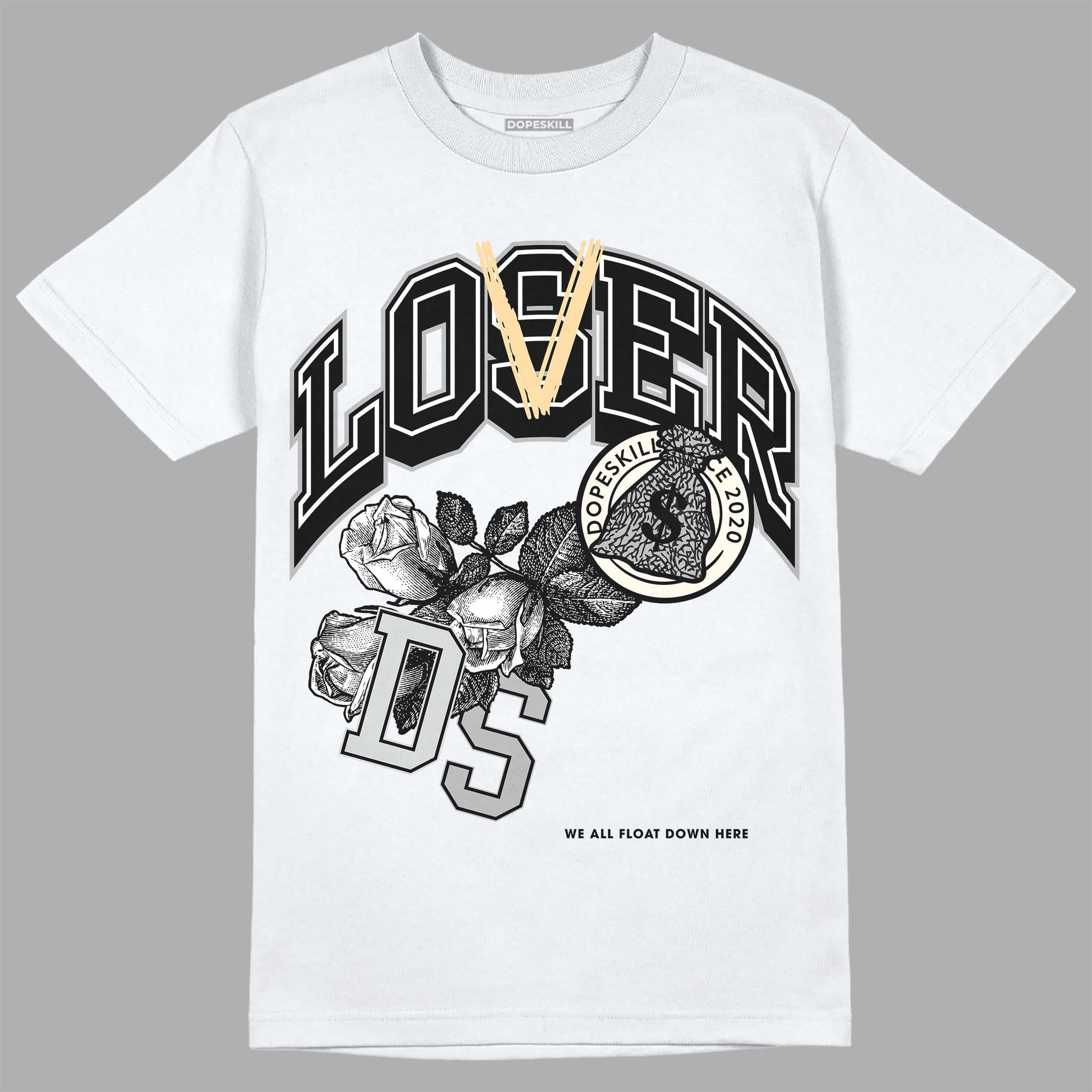 Jordan 3 “Off Noir” DopeSkill T-Shirt Loser Lover Graphic Streetwear - White