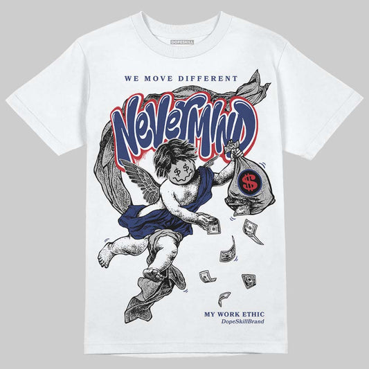 Jordan 1 High OG Rare Air "Deep Royal Blue" DopeSkill T-Shirt Nevermind Graphic Streetwear - White