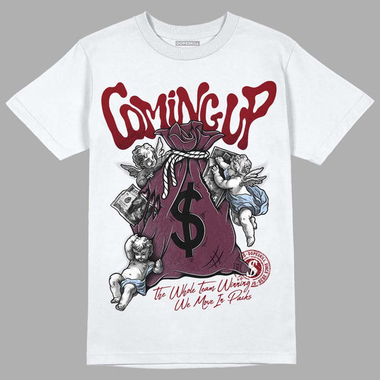 Jordan 5 Retro Burgundy (2023) DopeSkill T-Shirt Money Bag Coming Up Graphic Streetwear - White