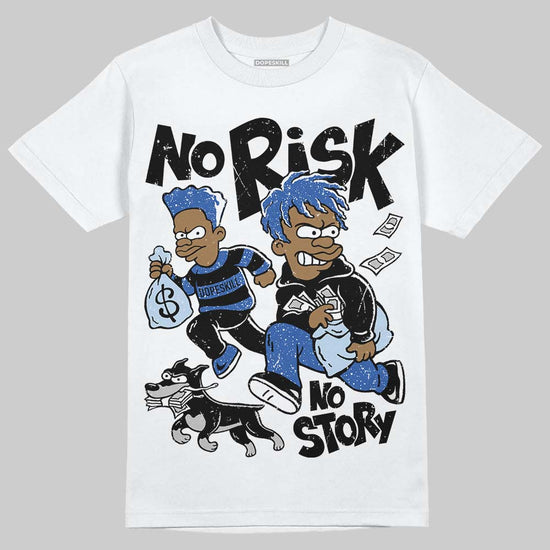 Awake NY x Jordan 5 Retro 'Black Racer Blue' DopeSkill T-Shirt No Risk No Story Graphic Streetwear - White 
