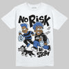 Awake NY x Jordan 5 Retro 'Black Racer Blue' DopeSkill T-Shirt No Risk No Story Graphic Streetwear - White 