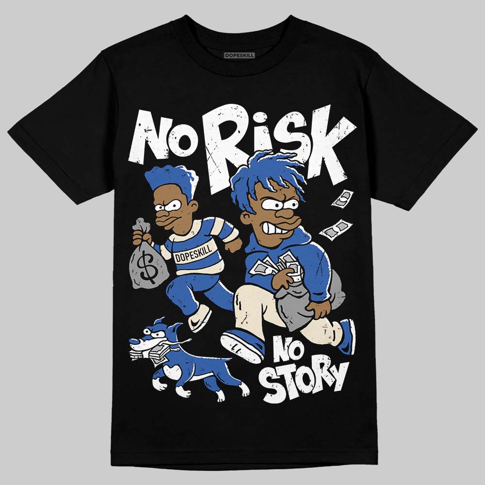 Jordan 1 Low Travis Scott x Fragment DopeSkill T-Shirt No Risk No Story Graphic Streetwear - Black