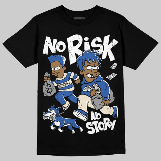 Jordan 1 Low Travis Scott x Fragment DopeSkill T-Shirt No Risk No Story Graphic Streetwear - Black
