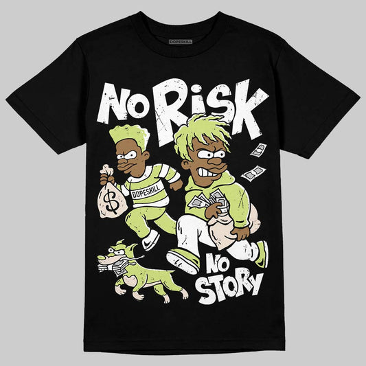 Jordan 5 “Luminous Green” DopeSkill T-Shirt No Risk No Story Graphic Streetwear - Black