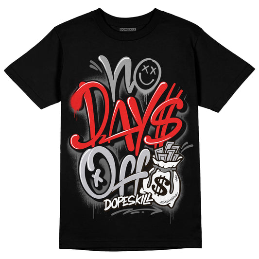 Grey Sneakers DopeSkill T-Shirt No Days Off Graphic Streetwear - Black