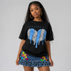 Black University Blue 5s DopeSkill T-Shirt Slime Drip Heart Graphic