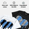 Black University Blue 5s DopeSkill T-Shirt Slime Drip Heart Graphic