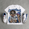 “True Blue” 3s DopeSkill Oversize Print T-Shirt Overstack Graphic