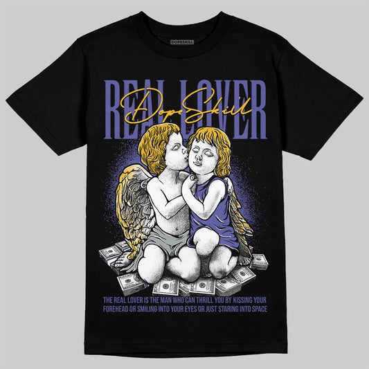 Jordan 4 Retro Lakers DopeSkill T-Shirt Real Lover Graphic Streetwear - Black
