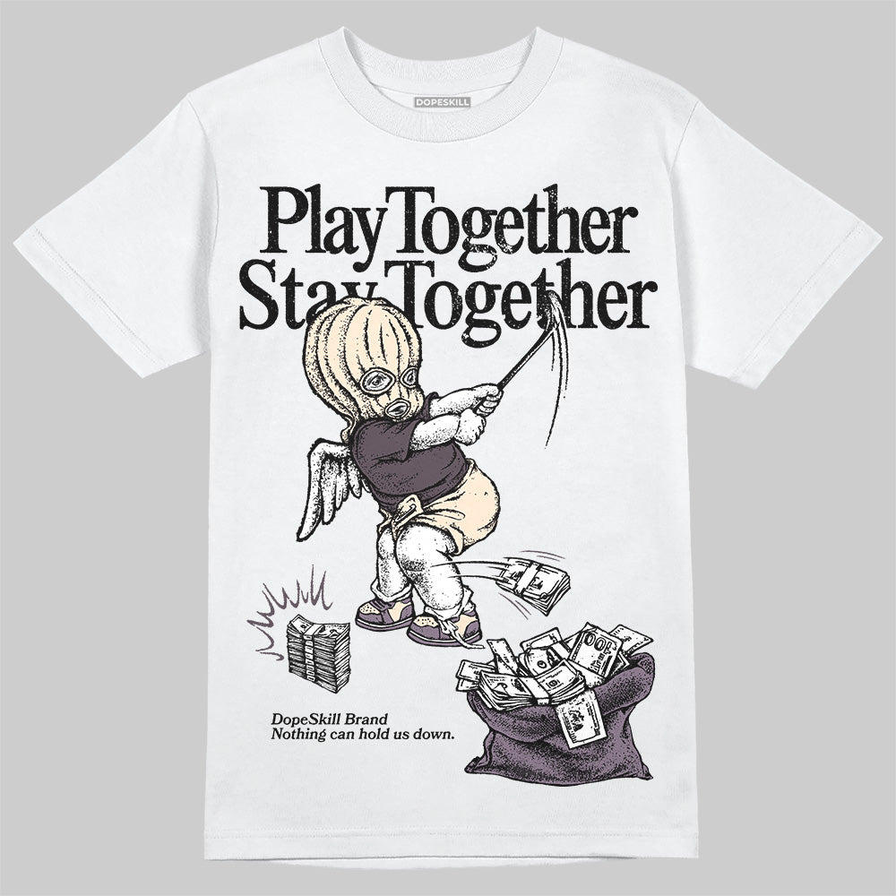 A Ma Maniére x Air Jordan 3 Black Violet Ore DopeSkill T-Shirt Play together, Stay together Graphic Streetwear - White