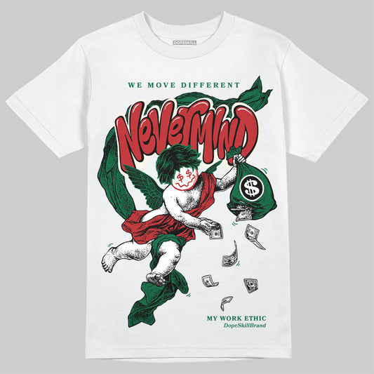 Jordan 13 GS “Pine Green” DopeSkill T-Shirt Nevermind Graphic Streetwear - White