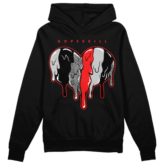 Jordan Spizike Low Bred DopeSkill Hoodie Sweatshirt Slime Drip Heart Graphic Streetwear - Black 