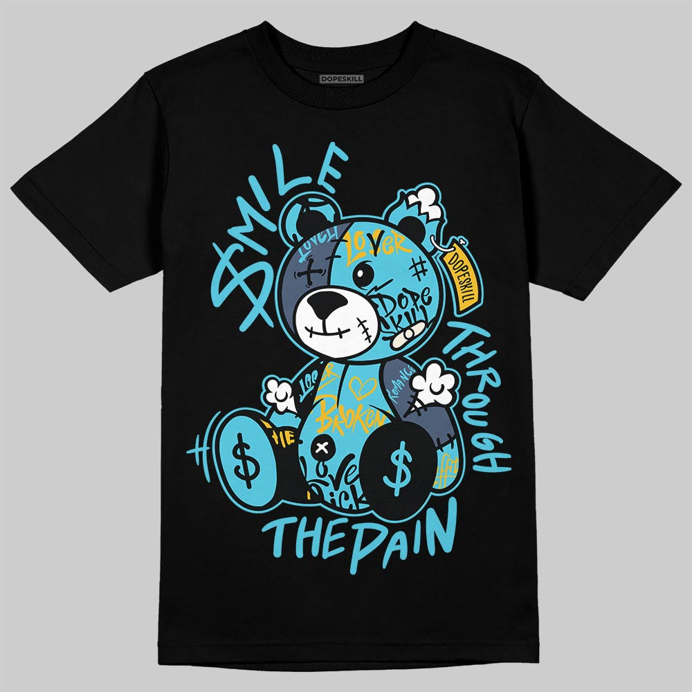 Jordan 11 Retro Gamma Blue (2025) DopeSkill T-Shirt Smile Through The Pain Graphic Streetwear - Black