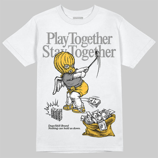 New Balance 9060 Varsity Gold (GS) DopeSkill T-Shirt Play together, Stay together Graphic Streetwear - White