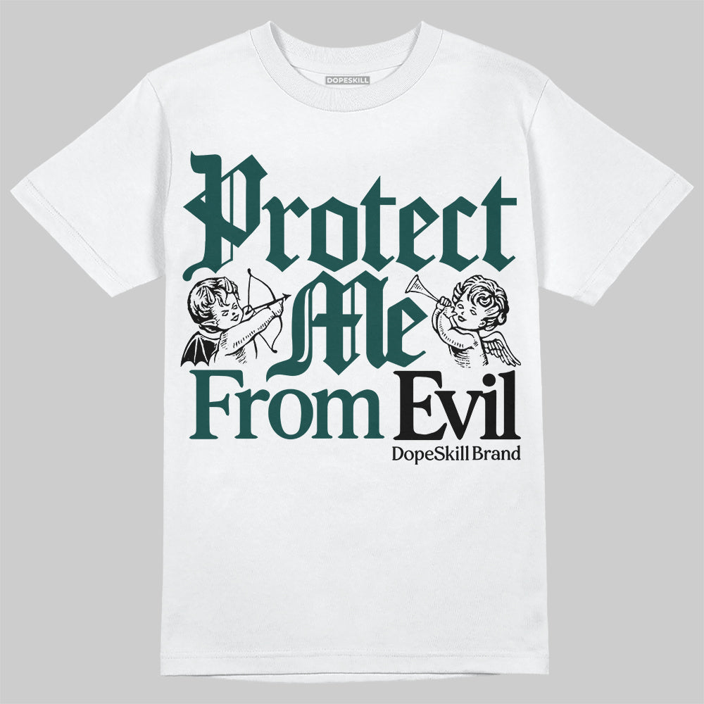 Jordan 4 Retro Oxidized Green DopeSkill T-Shirt Protect Me From Evil Graphic Streetwear - White