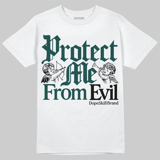 Jordan 4 Retro Oxidized Green DopeSkill T-Shirt Protect Me From Evil Graphic Streetwear - White