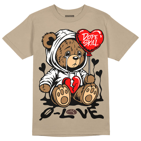 Jordan 1 High OG “Latte” DopeSkill Medium Brown T-Shirt Broken Bear Graphic Streetwear