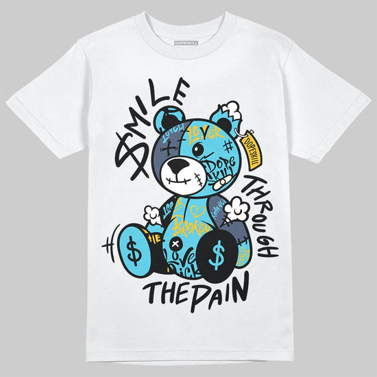Jordan 11 Retro Gamma Blue (2025) DopeSkill T-Shirt Smile Through The Pain Graphic Streetwear - White